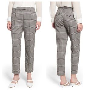 Chelsea28 High Rise Pleat Front Crop Classic Herringbone Pants